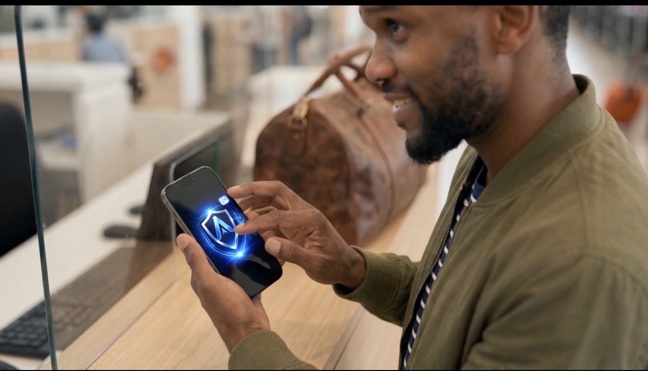 Man using Atlas Digital Vault on phone
