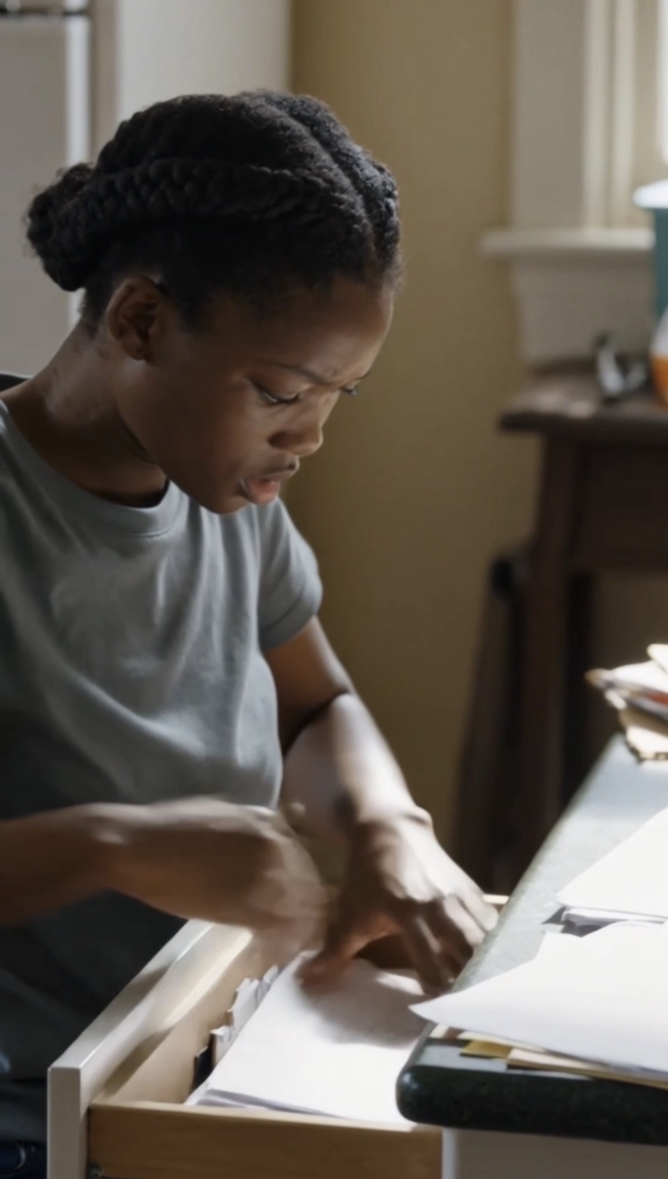 Young woman organising important documents